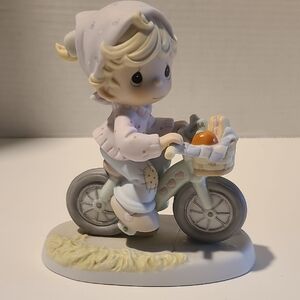 Precious Moments Collectors Club 2004 Little Girl Riding Bicycle Figurine